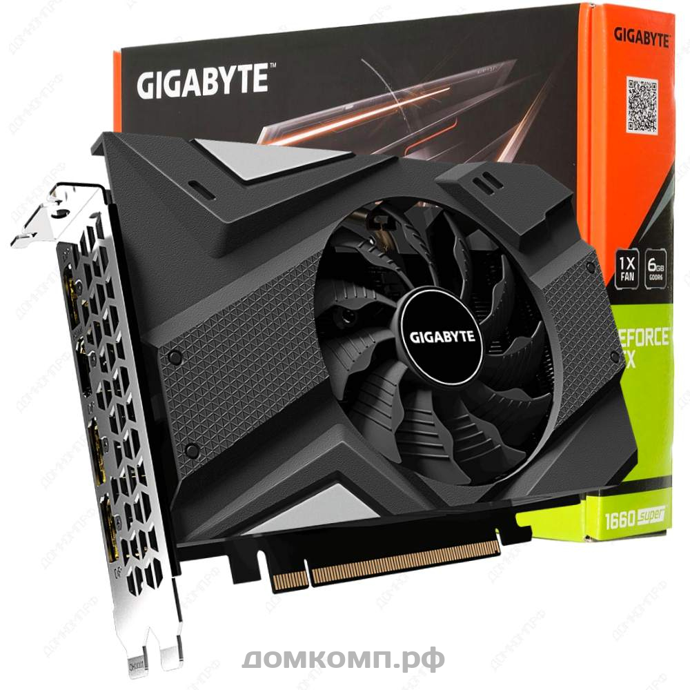 Игровая Видеокарта Gigabyte GeForce GTX 1660 SUPER MINI ITX OC 6G  [GV-N166SIXOC-6GD] в Оренбурге недорого — купить в домкомп.рф